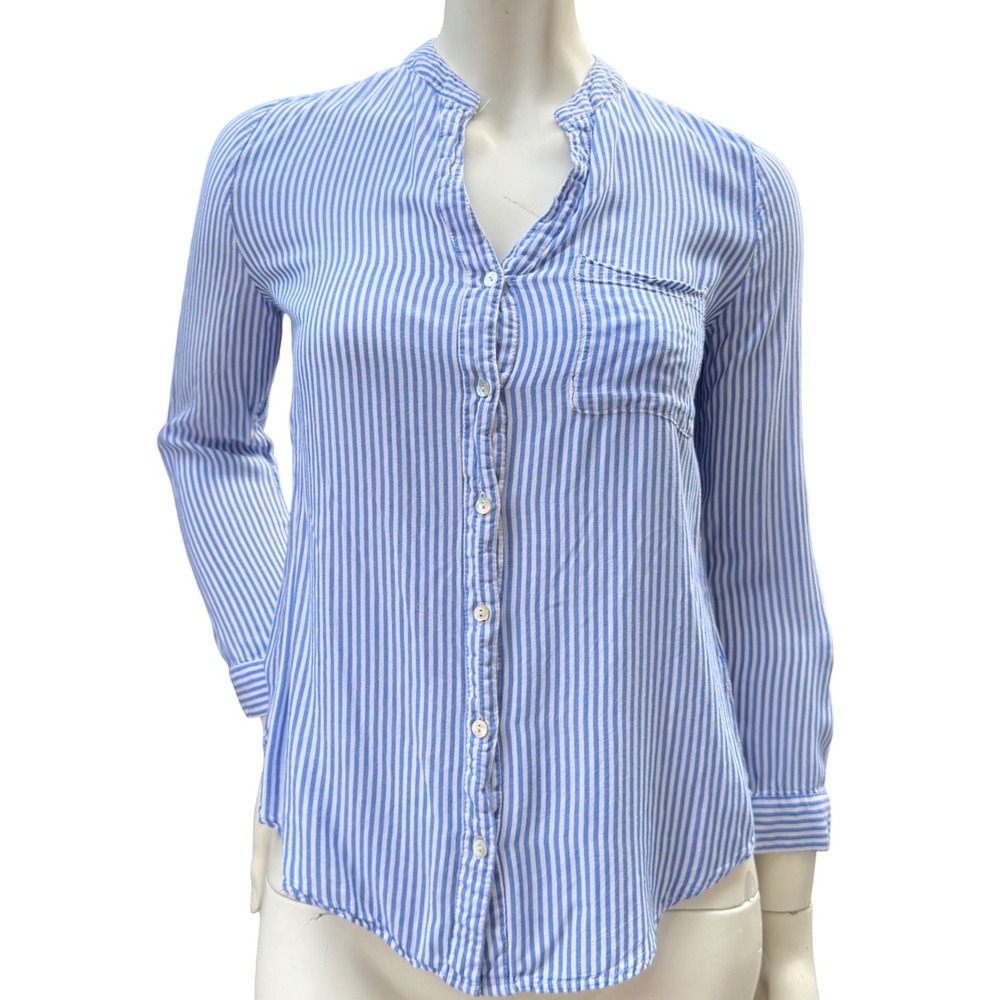 Love Tree Striped Button Down Shirt nautical Preppy‎ Coastal Grandmother Small